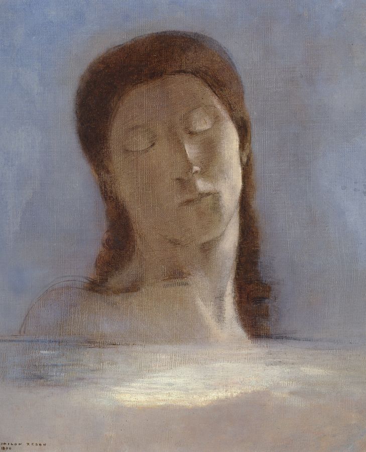 Les yeux clos, Odilon Redon, 1890